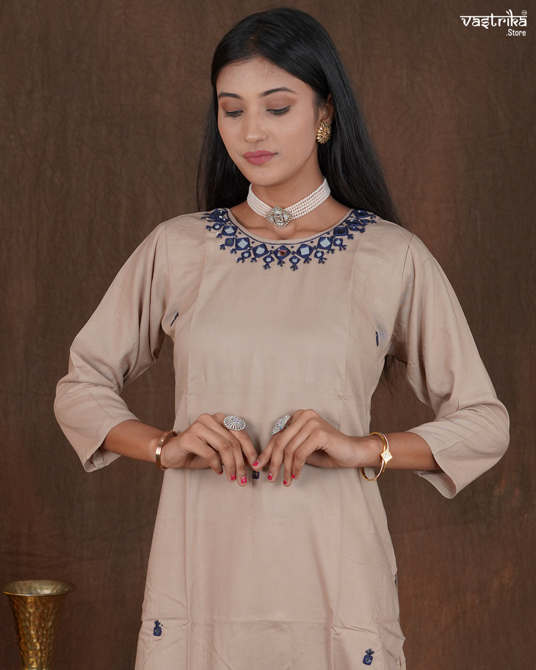 Noor Mirror Work Kurti Set