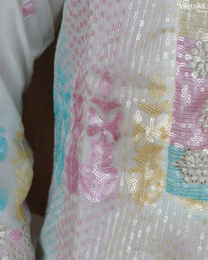 Riyana Sequin Jaal Kurti Set with Moti Dupatta