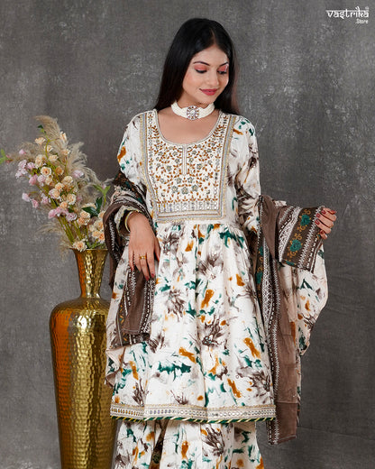 Ryon Cotton Kurti with Sharara & Dupatta