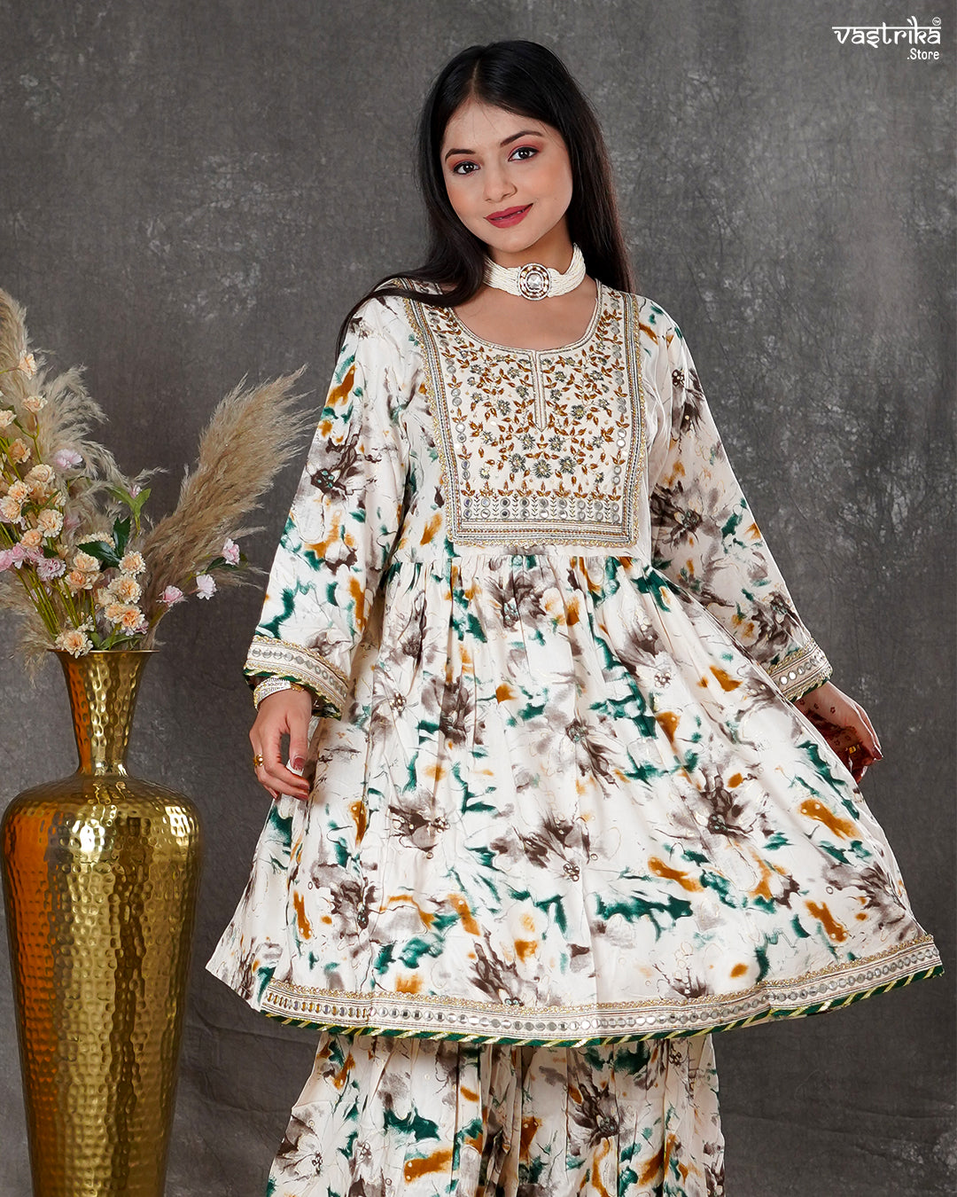 Ryon Cotton Kurti with Sharara & Dupatta