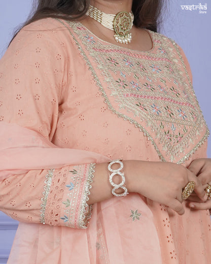 Chikankari Thread Work Frock Set